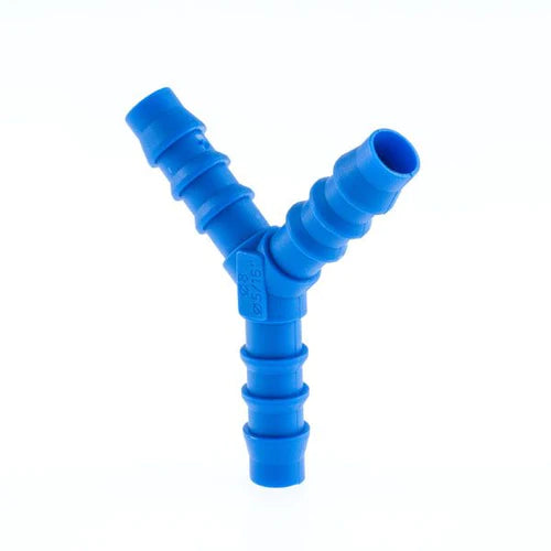 Blue Barbed Y-Piece (9mm)