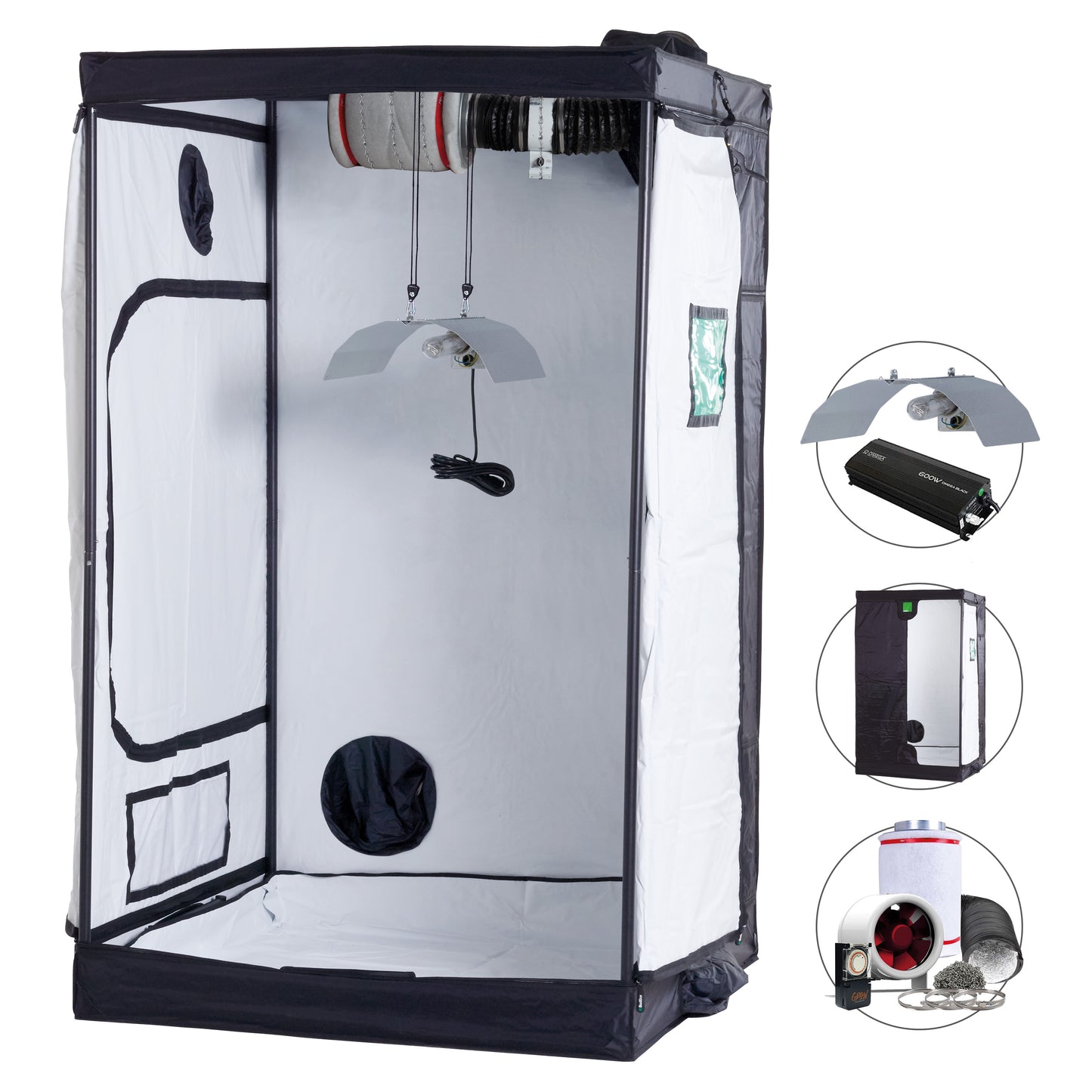 1.2m x 1.2m Complete HPS Grow Tent Kits