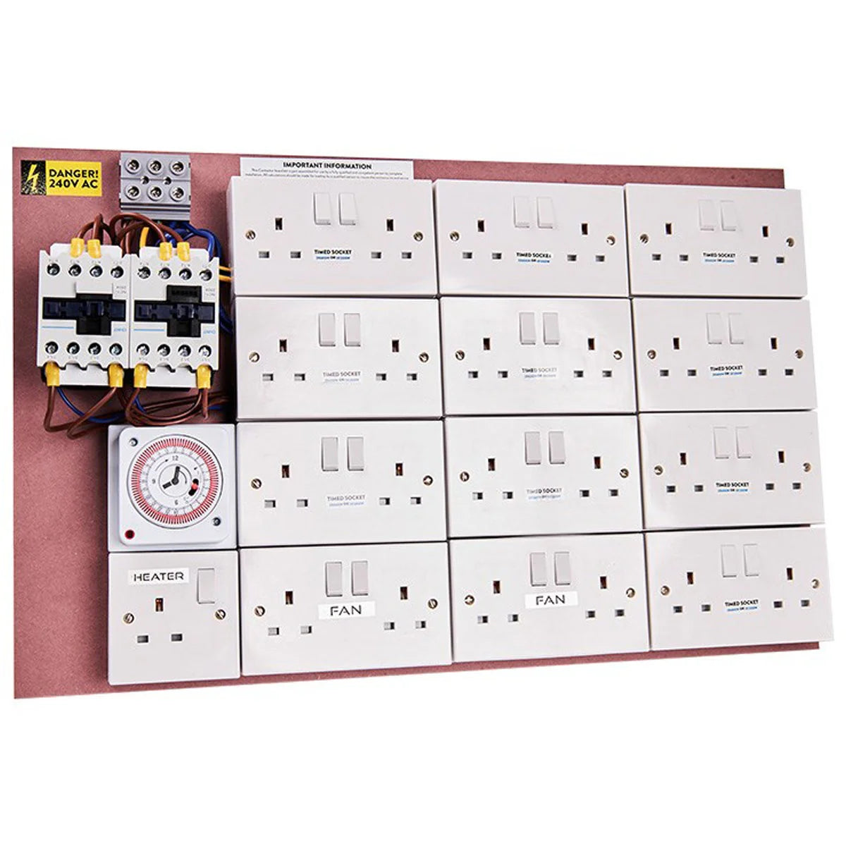 Omega MDF Lighting Timer Boards with Fan Sockets