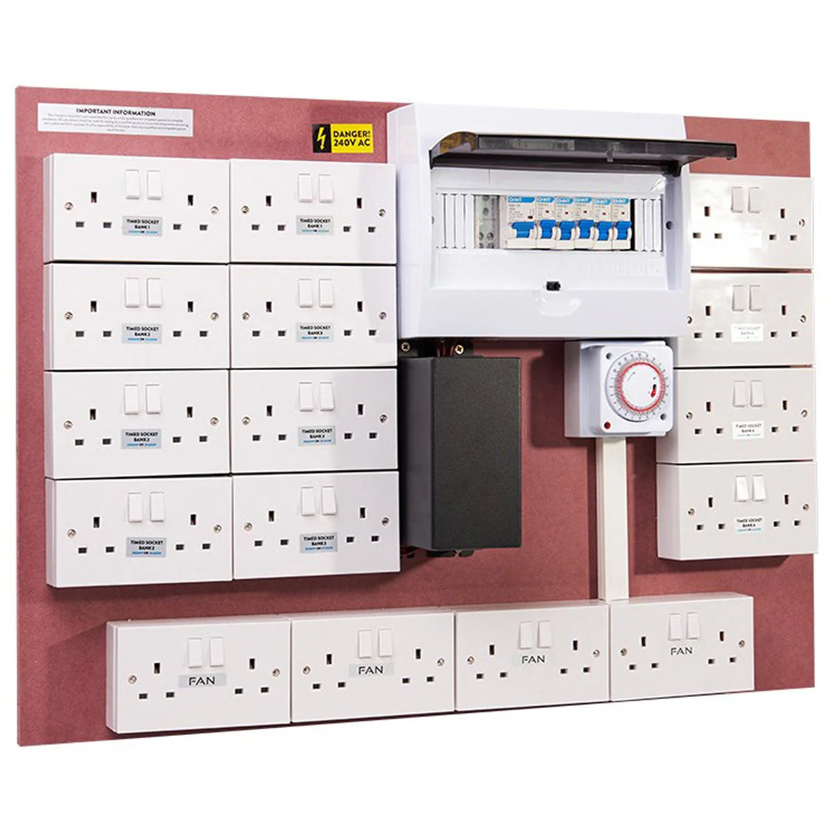Omega MDF Lighting Timer Boards with Fan Sockets
