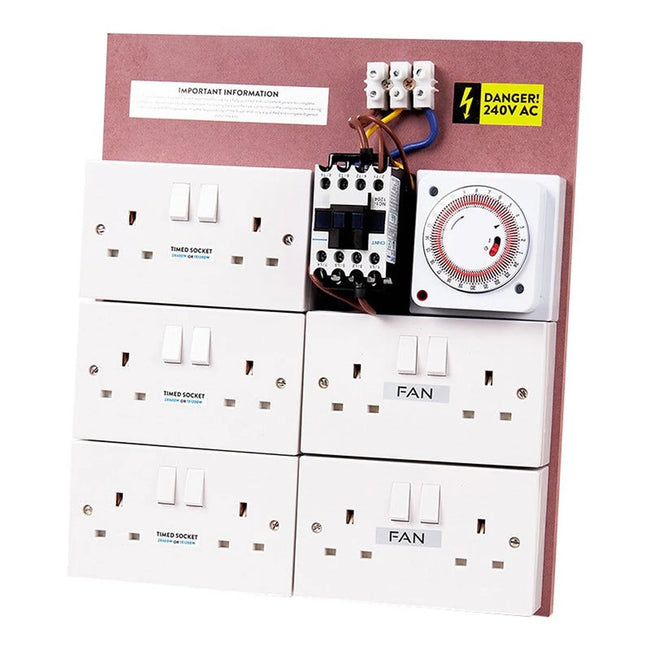 Omega MDF Lighting Timer Boards with Fan Sockets