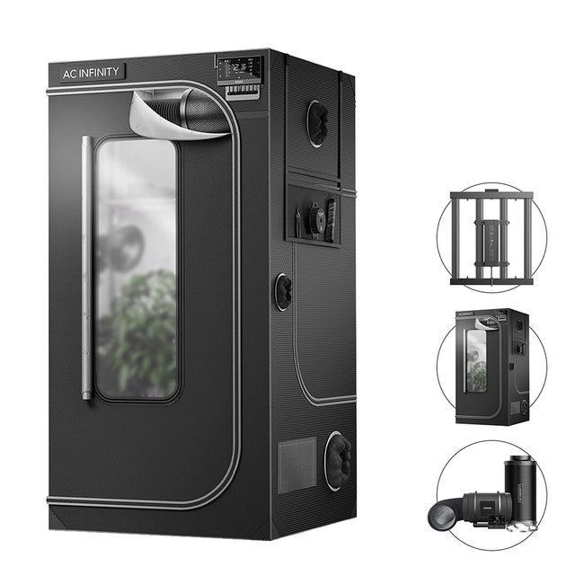 AC Infinity 300W LED Grow Tent Kits – 0.9m x 0.9m x 1.8m