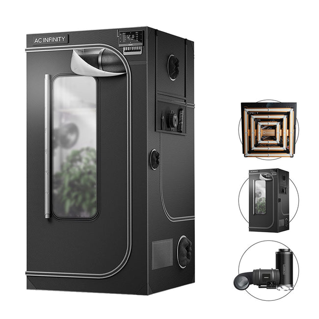 AC Infinity 300W LED Grow Tent Kits – 0.9m x 0.9m x 1.8m