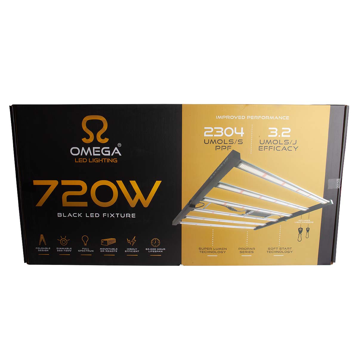 Omega Black LED Grow Light – 720W | GroWell