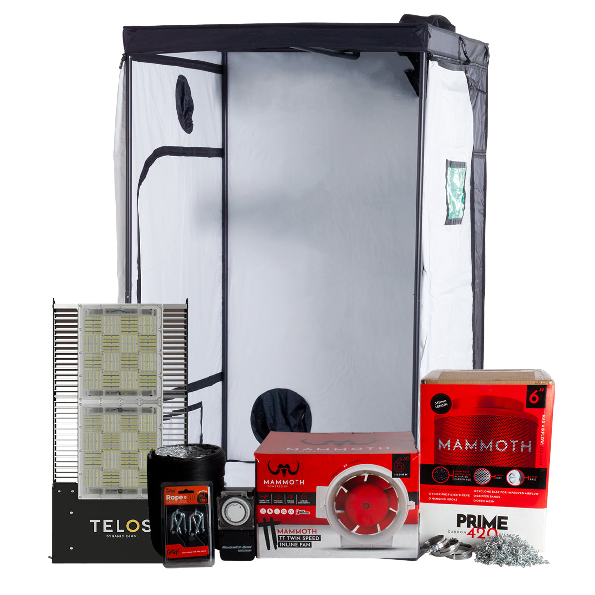 Telos Dynamic LED Grow Tent Kits 1.2m x 1.2m | GroWell