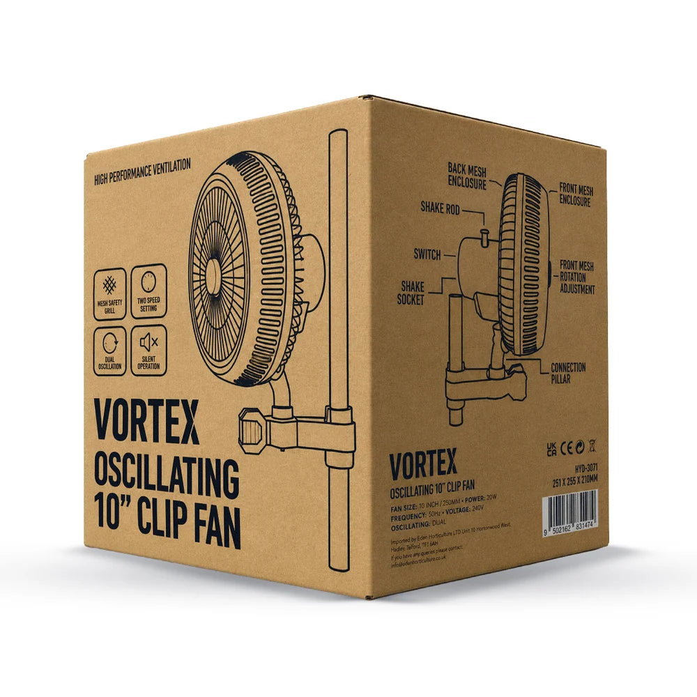 VORTEX 10" Oscillating Clip-On Fan
