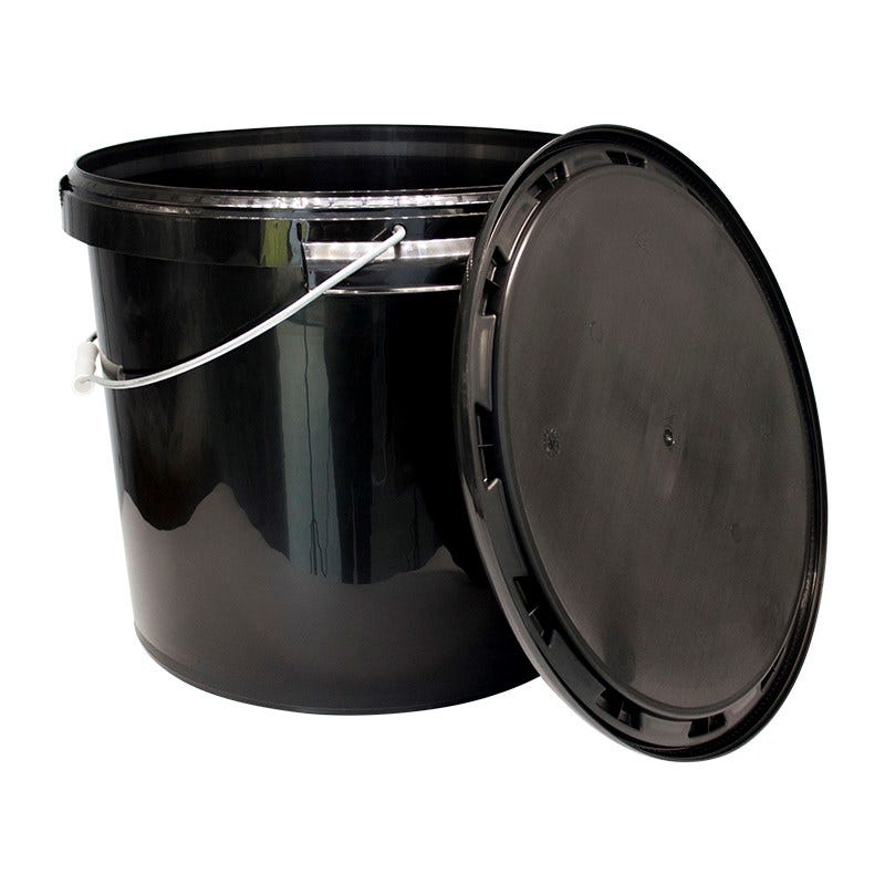 30L Black Plastic Bucket