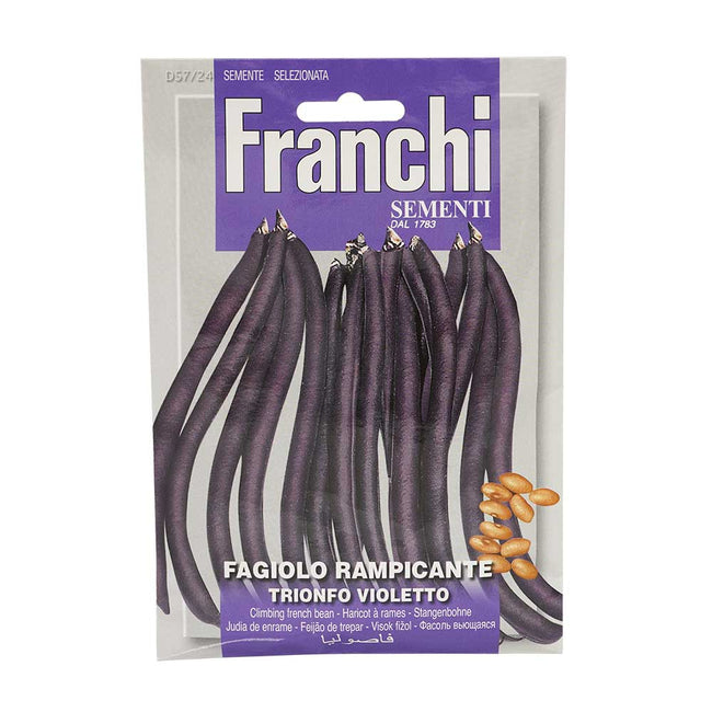 Franchi Seeds 1783 Climbing French Bean Trionfo Violetto Seeds