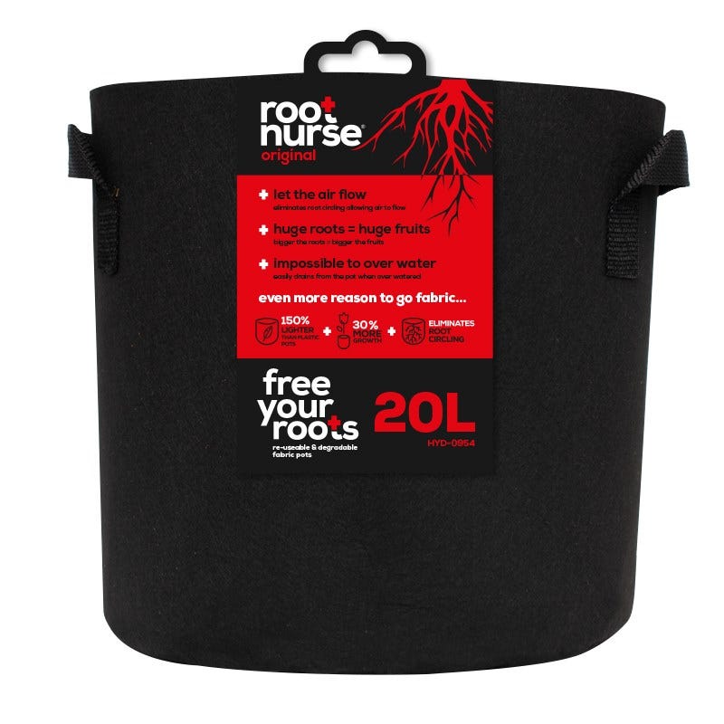 Root Nurse Round Black Fabric Pot 20L